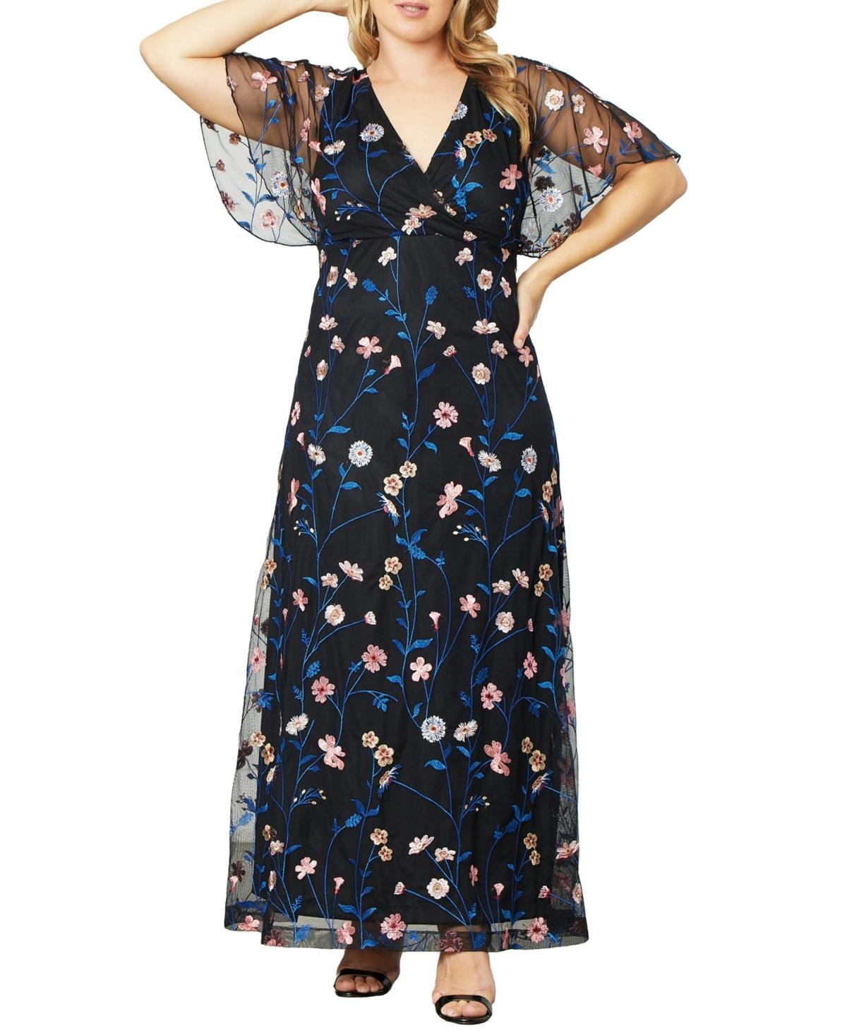 Womens Embroidered Elegance Floral Gown product image