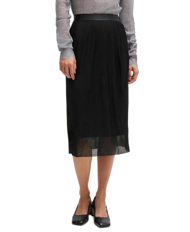 Boss by Hugo Boss Womens Plisse Pleats Stretch-Tulle Skirt Product Image