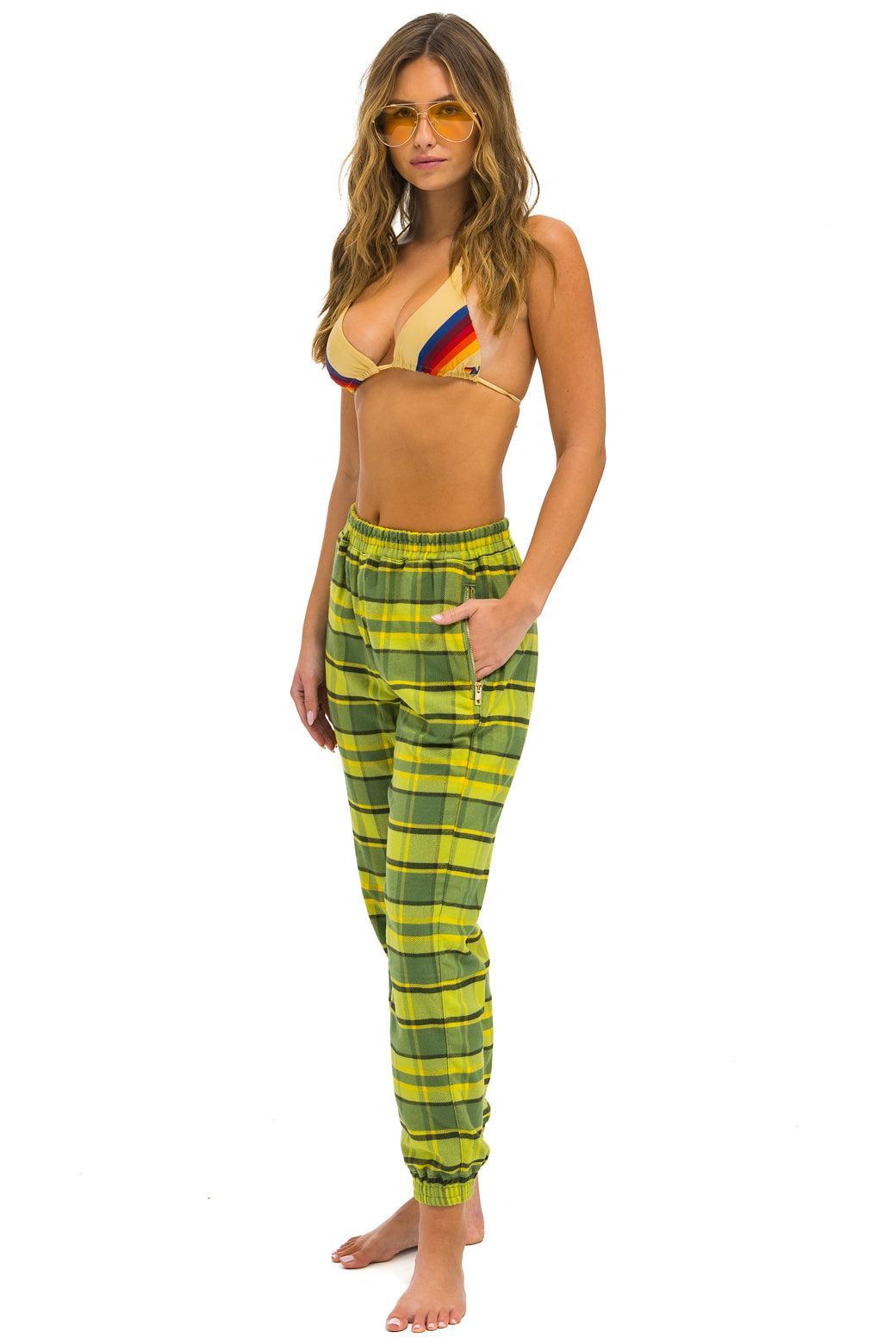 PLAID LODGE PANT - AVOCADO PLAID Female Product Image