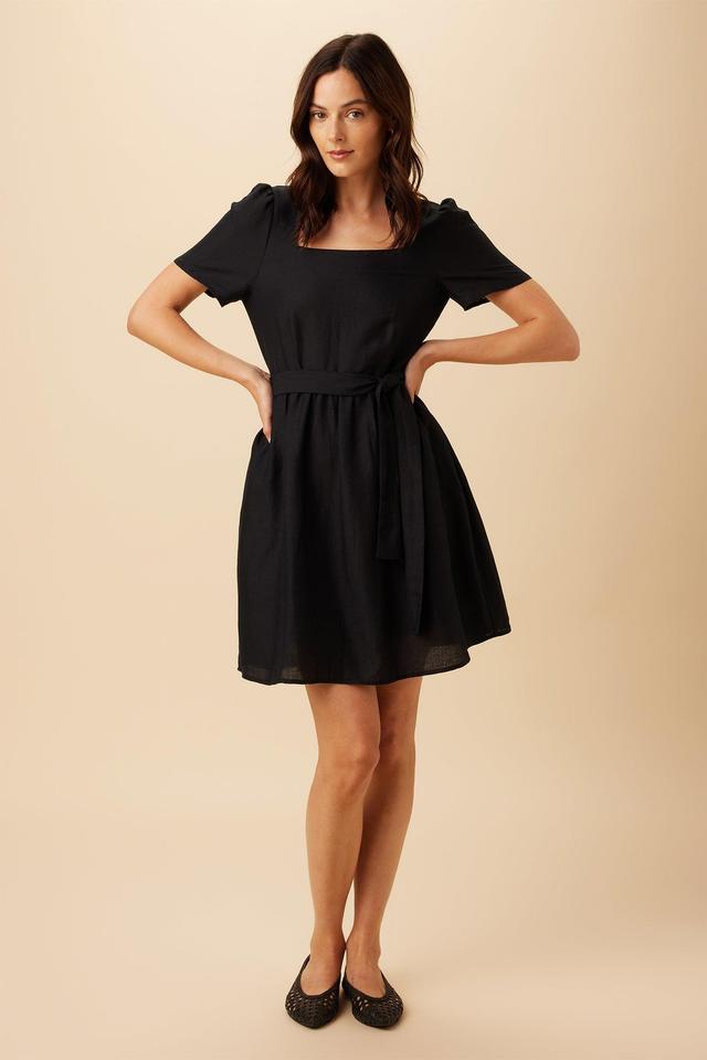 Ria Ramie Viscose Dress - Black - ReAmour Product Image