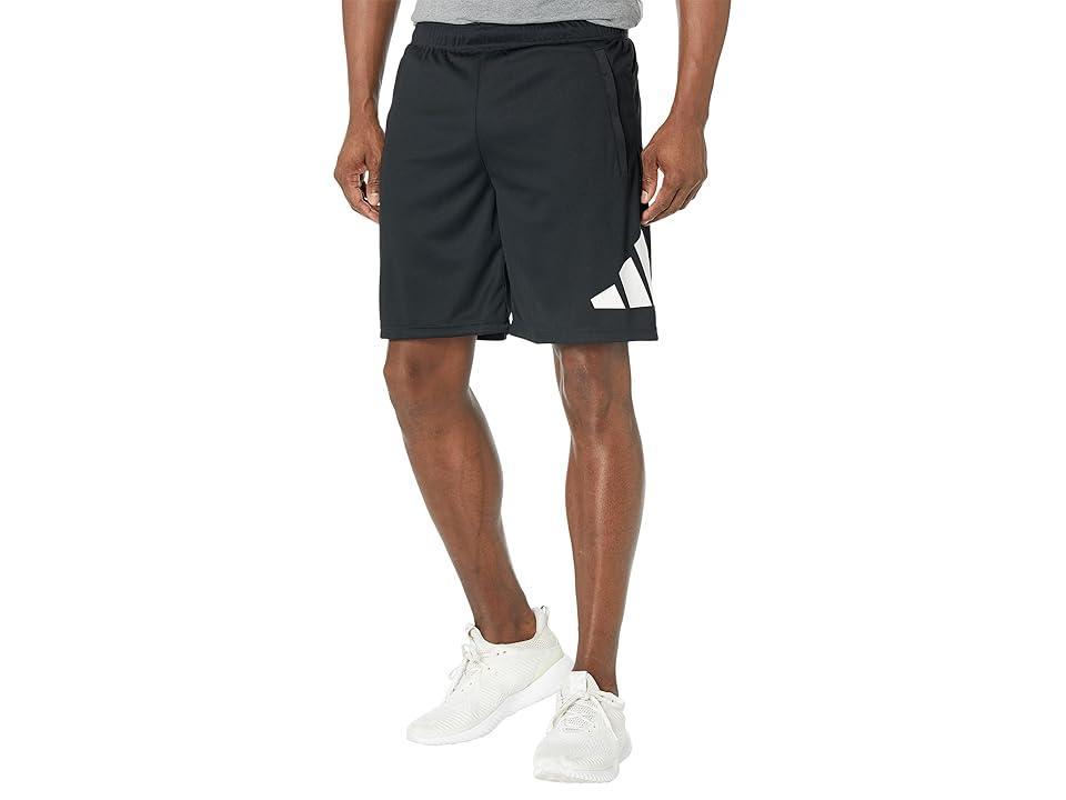 adidas Training Essentials Logo Training 9 Shorts White) Men's Clothing Product Image