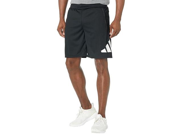 adidas Training Essentials Logo Training 9 Shorts White) Men's Clothing Product Image