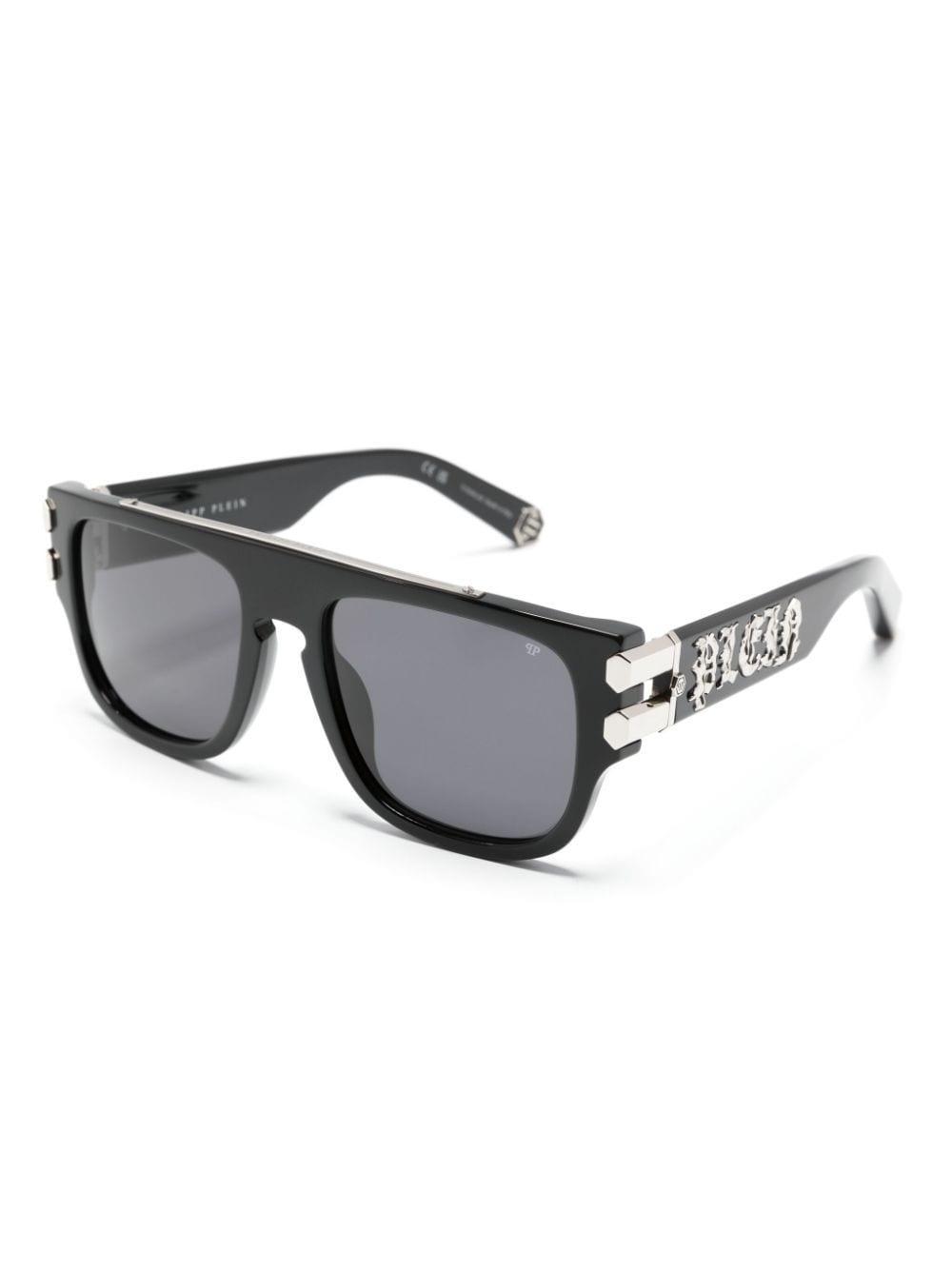 Logo-plaque Square-frame Sunglasses In Black Product Image