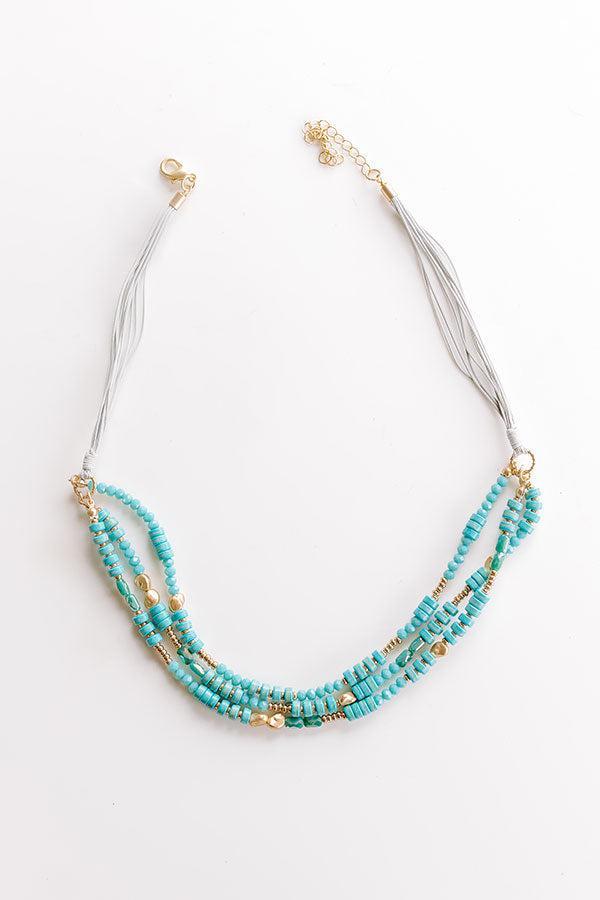 Bora Bora Trip Layered Necklace in Turquoise Product Image