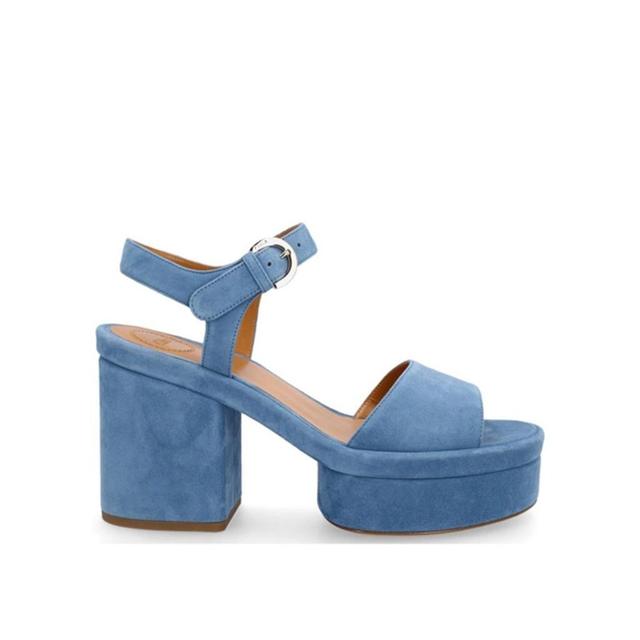 Platform Sandals In Blue Product Image