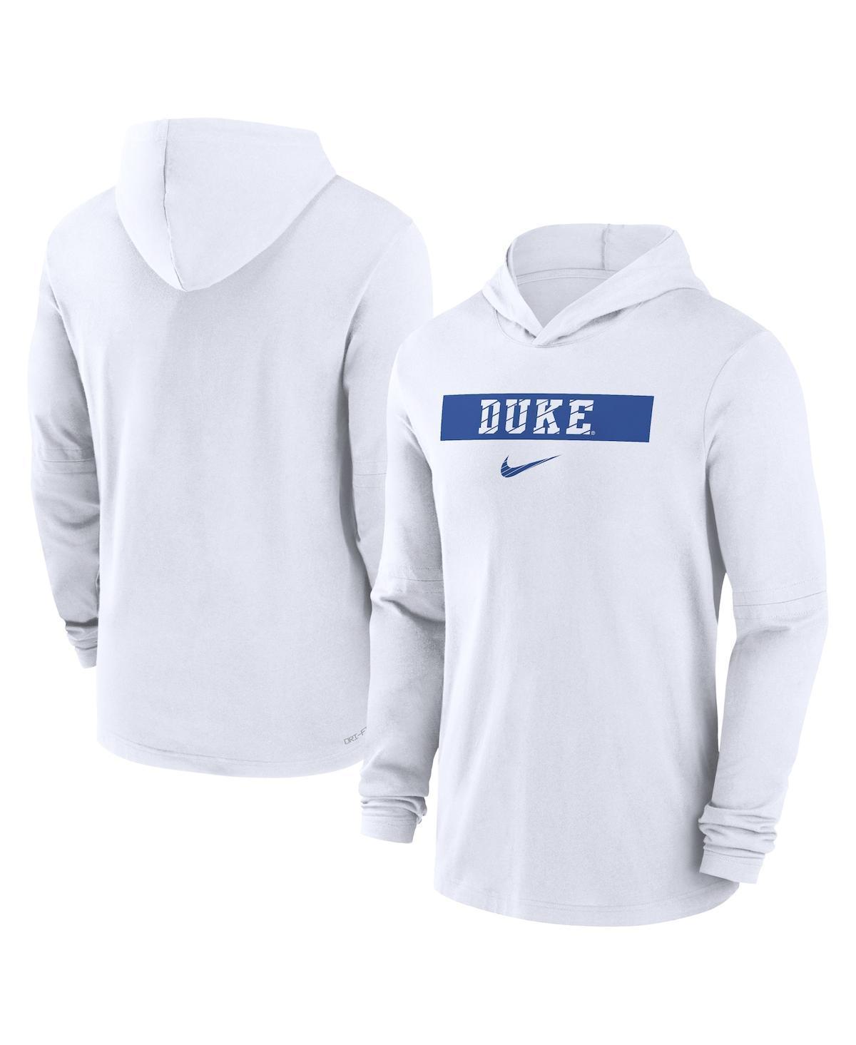 NIKE Men's Duke Devils Sideline Hoodie Performance Long Sleeve T-shirt In Royal Product Image