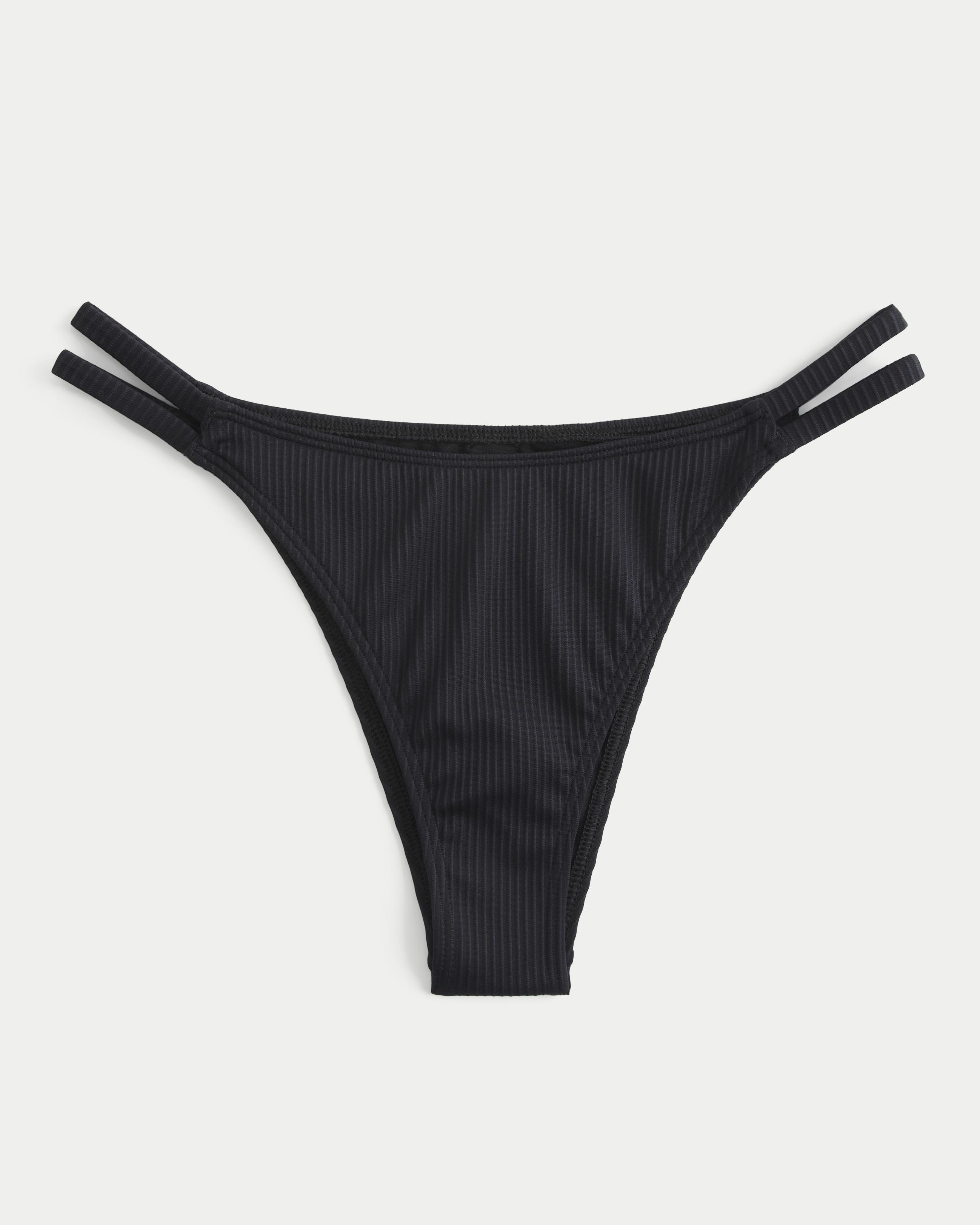 Ribbed Strappy High-Leg Cheekiest Bikini Bottom Product Image