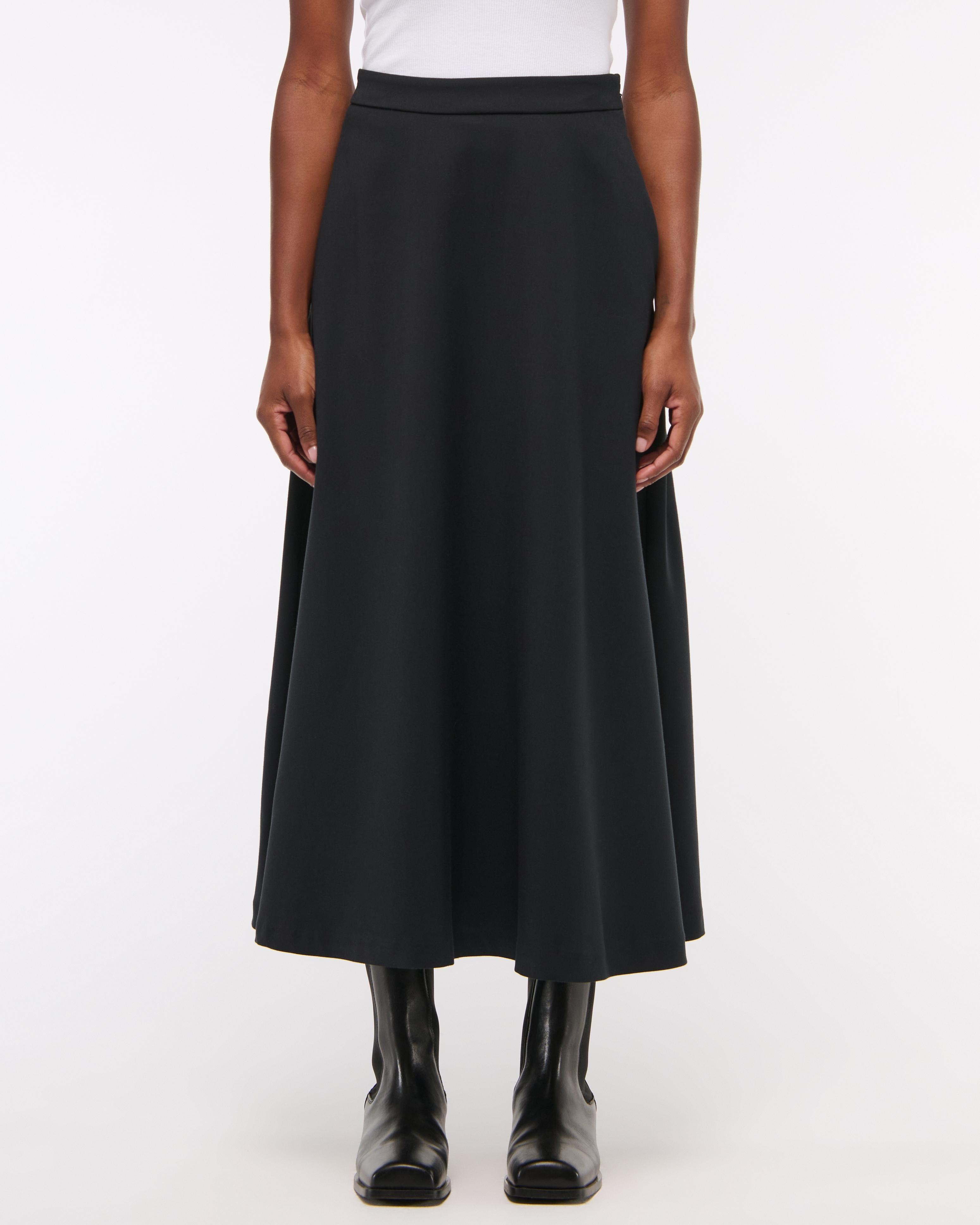 High Rise Circle-Cut Maxi Skirt Product Image