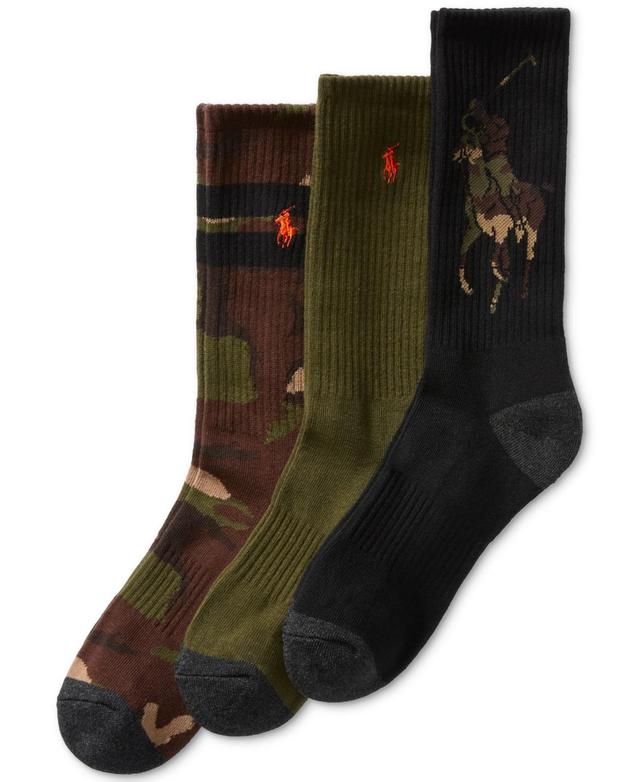 Polo Ralph Lauren Mens 3-Pk. Camo Pony Crew Socks Product Image