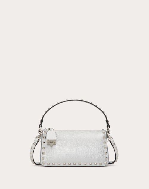 SMALL ROCKSTUD GRAINY METALLIC CALFSKIN CROSSBODY BAG  Product Image