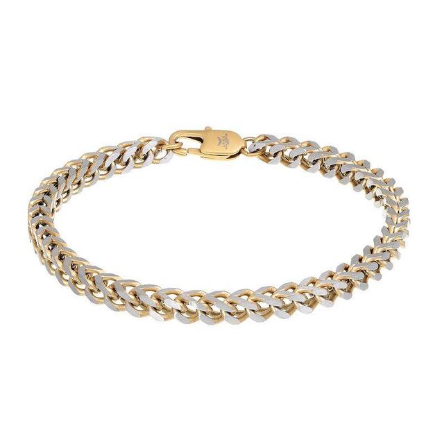 Mens LYNX Stainless Steel 5 mm Foxtail Chain Bracelet Yellow Product Image