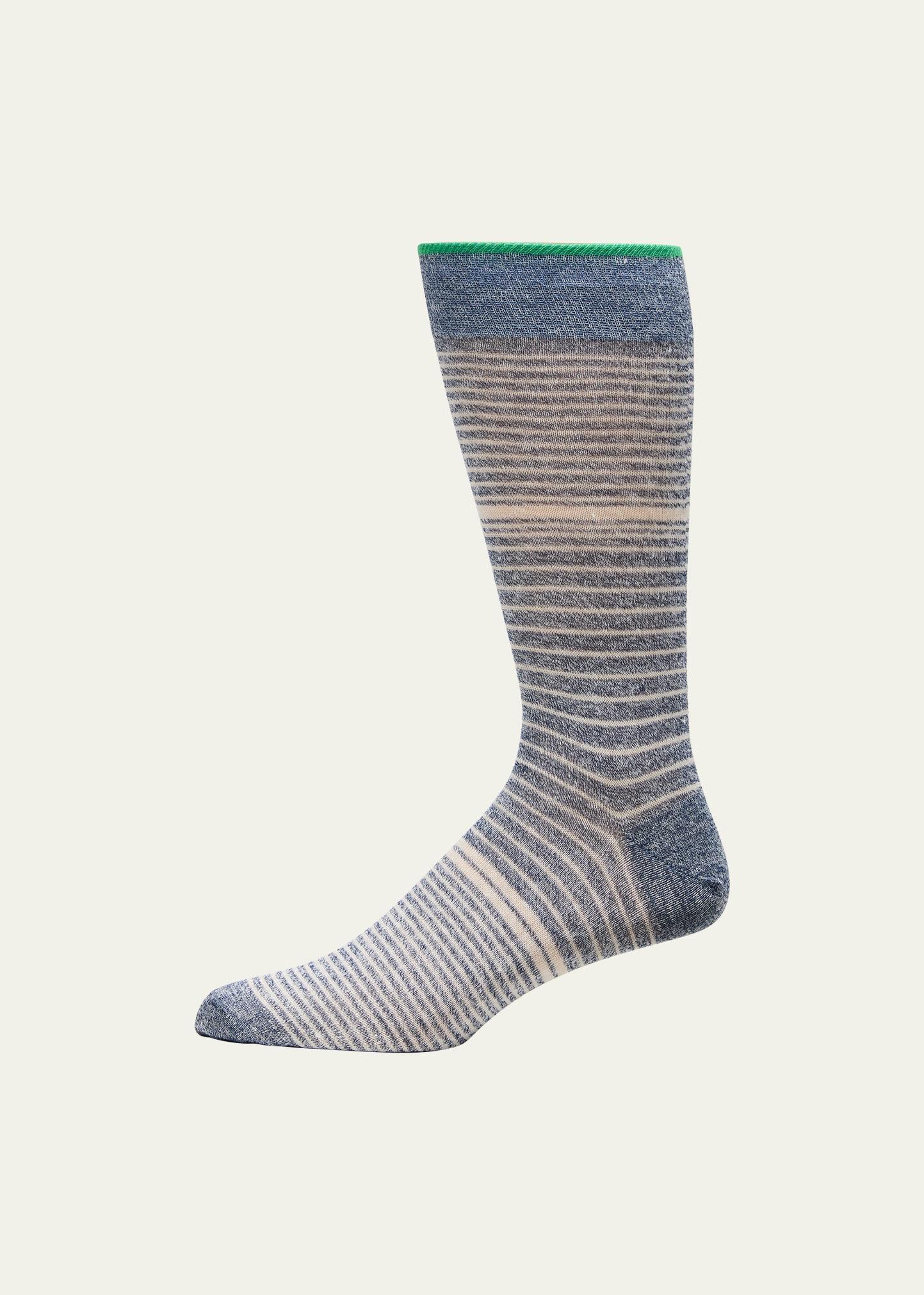 Mens Elliot Stripe Melange Crew Socks Product Image