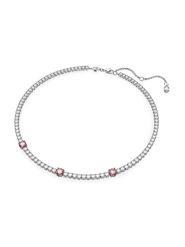 Womens Matrix Rhodium-Plated & Crystal Tennis Necklace Product Image