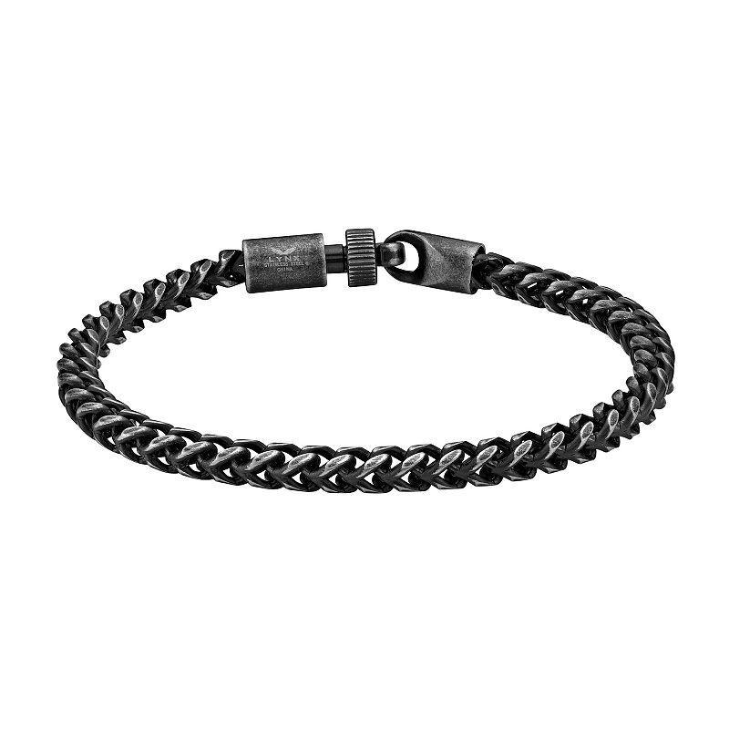 LYNX Mens Antiqued Stainless Steel Foxtail Chain Bracelet Product Image