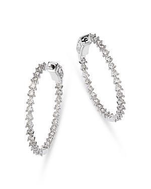 Bloomingdale's Diamond Inside Out Medium Hoop Earrings in 14K White Gold, 1.50 ct. t.w. - 100% Exclusive - Female Product Image