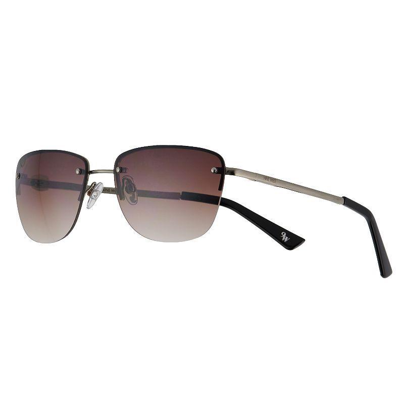 Womens Nine West 57mm Semi-Rimless Rectangle Sunglasses Product Image