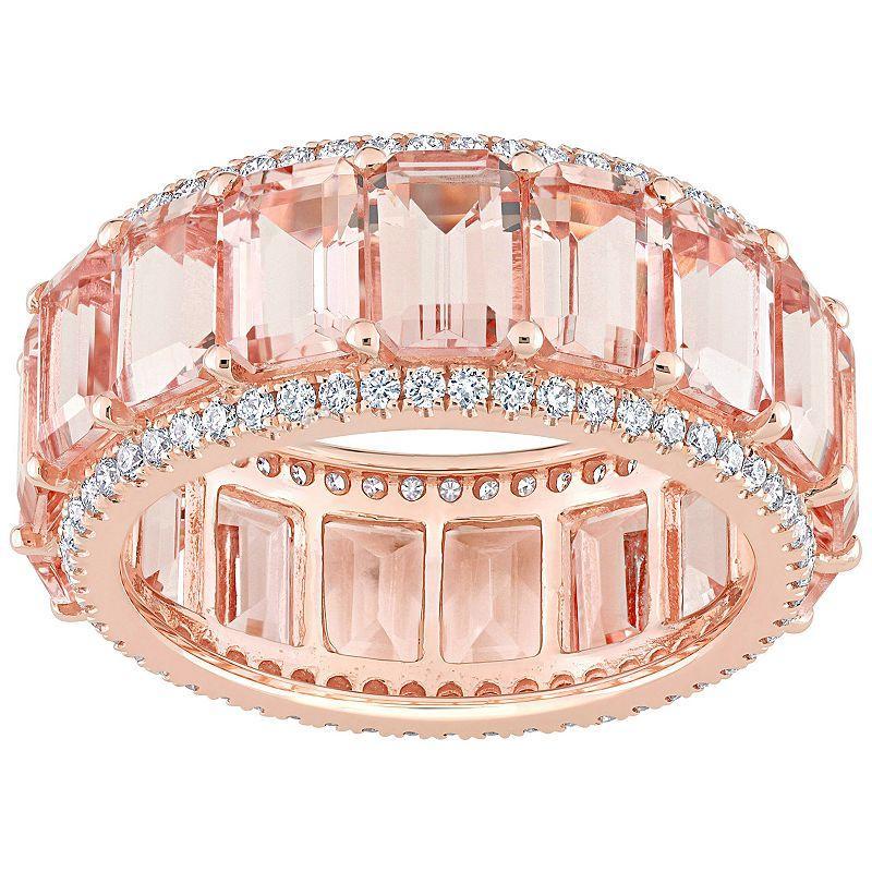 Stella Grace 14k Rose Gold Morganite & 5/8 Carat T.W. Diamond Full Eternity Ring, Womens 14k Whgold Product Image