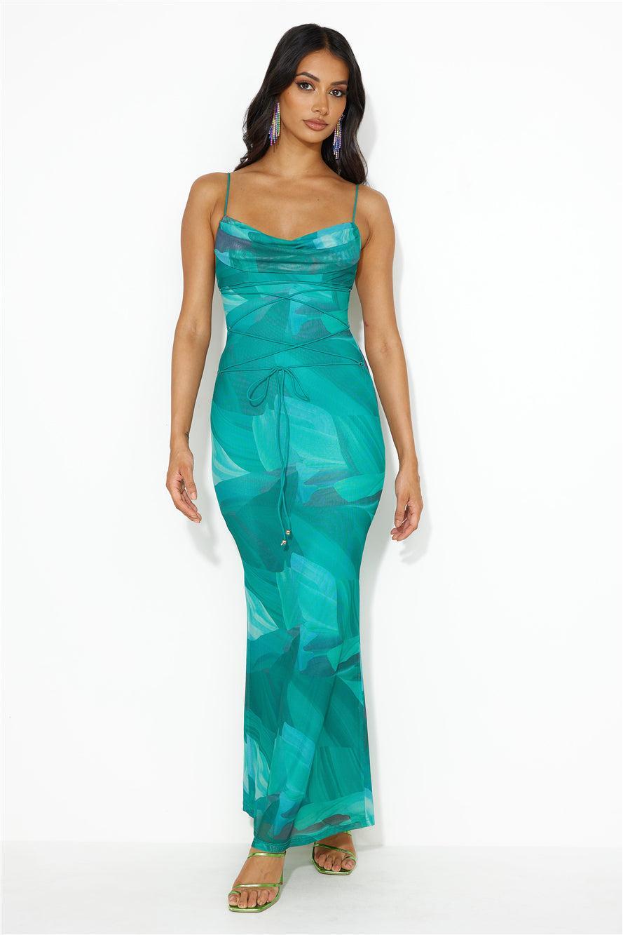 Ocean Dive Mesh Maxi Dress Blue Product Image