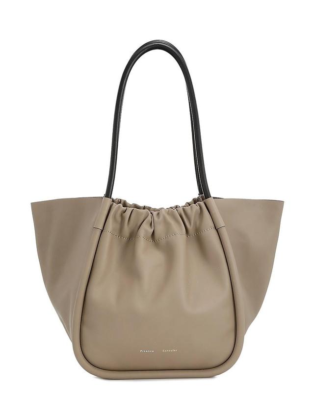 Womens Ruched Leather Tote Product Image