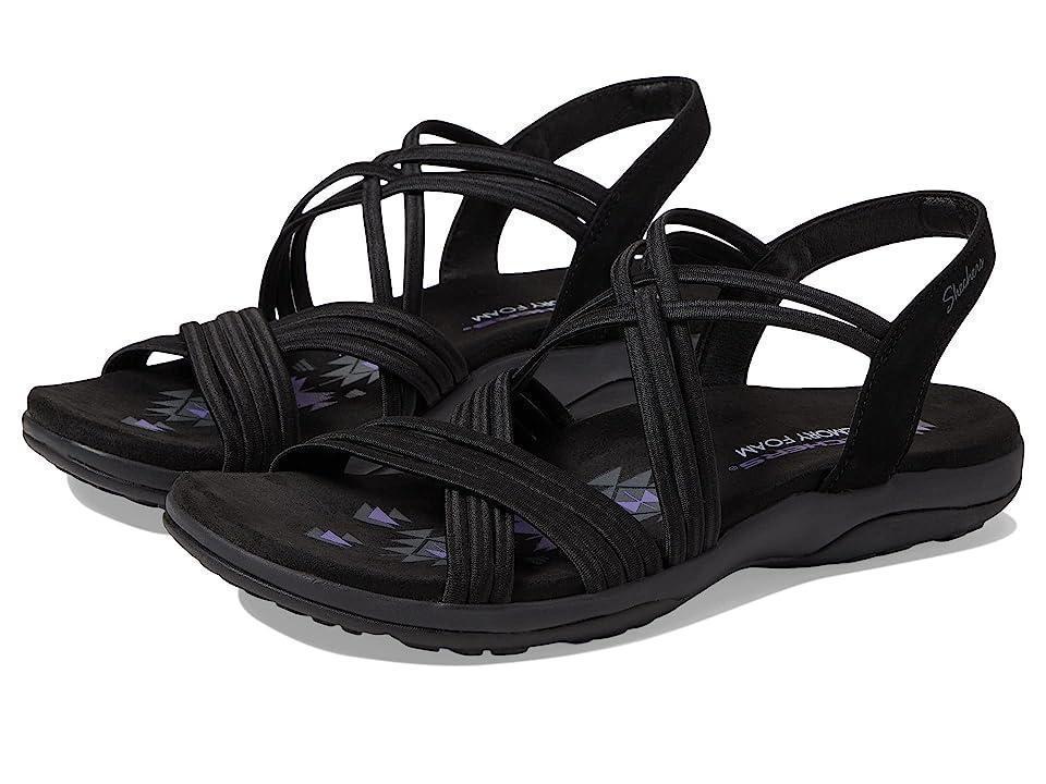 SKECHERS Reggae Slim - Sunnyside (Black/Black) Women's Shoes Product Image