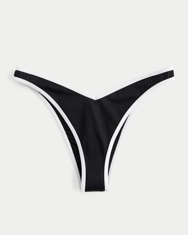 Ribbed High-Leg V-Waist Cheekiest Bikini Bottom Product Image