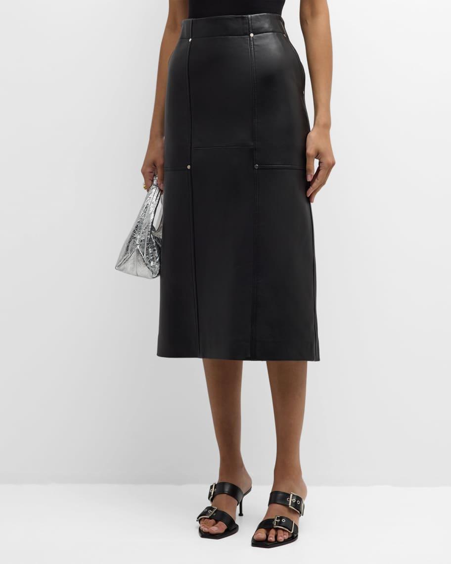 Gwen Leather Midi Skirt Product Image