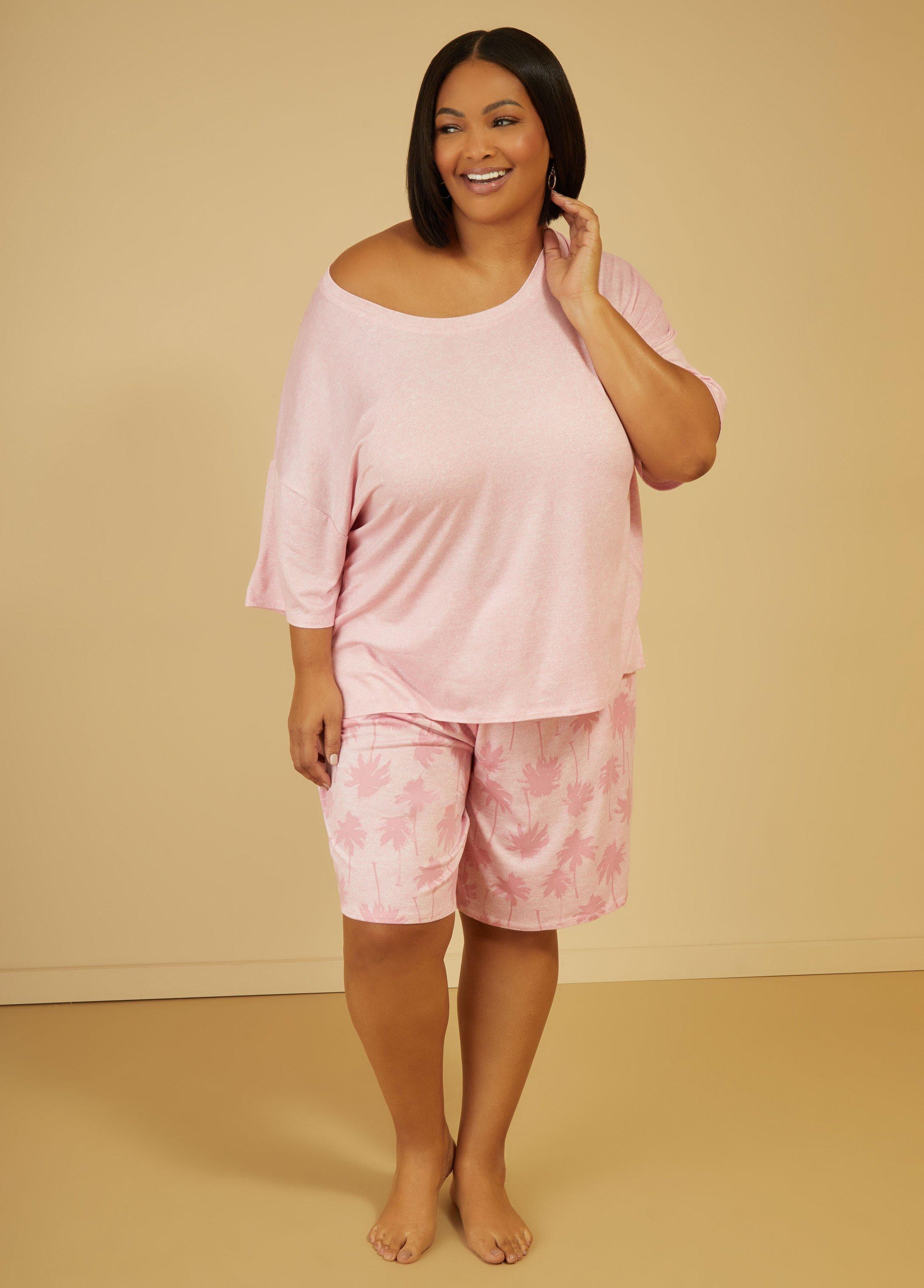 Jaclyn Intimates Palm Print PJ Set Product Image