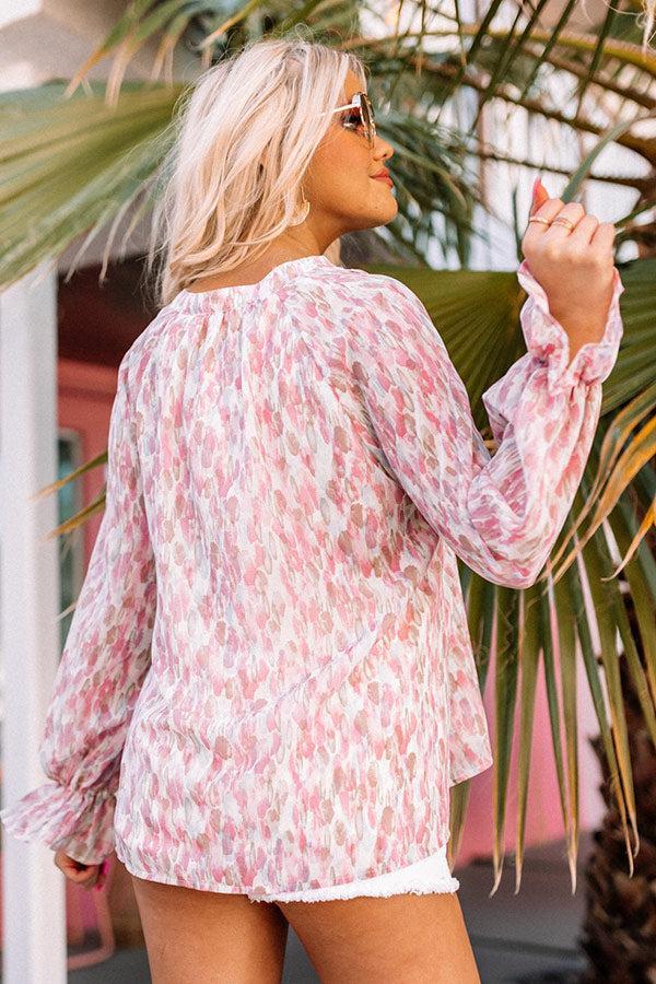 Sweet Love Affair Ruffle Top In Blush Product Image