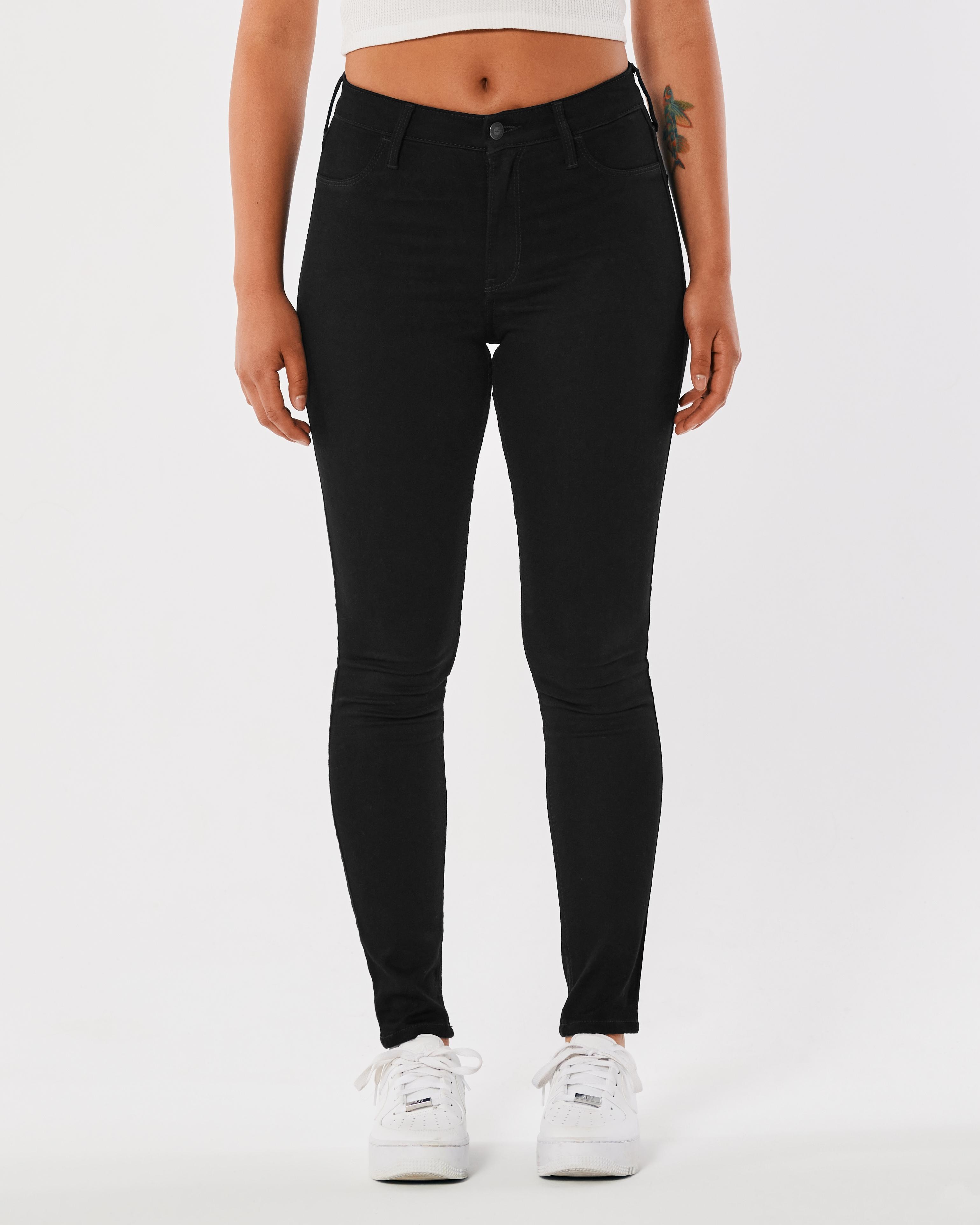 High-Rise Black Jean Leggings Product Image