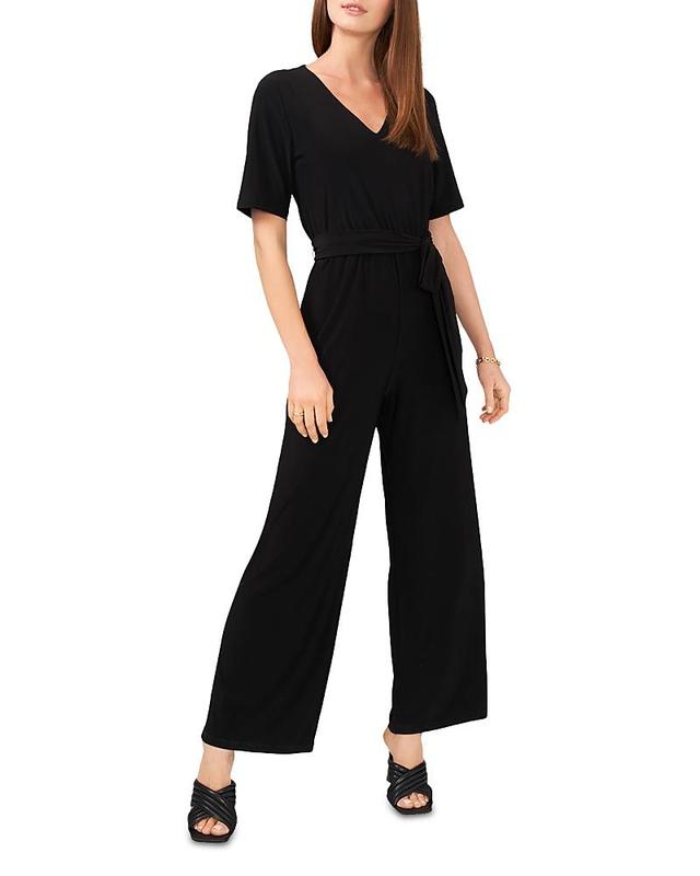 Vince Camuto Elbow Sleeve V Neck Jumpsuit Product Image