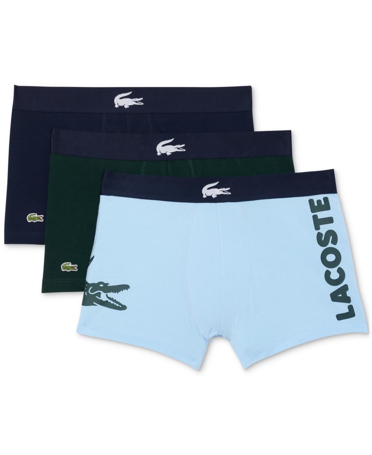 Lacoste Mens Regular Fit Big Croc Logo Boxer Briefs, Pack of 3 Product Image