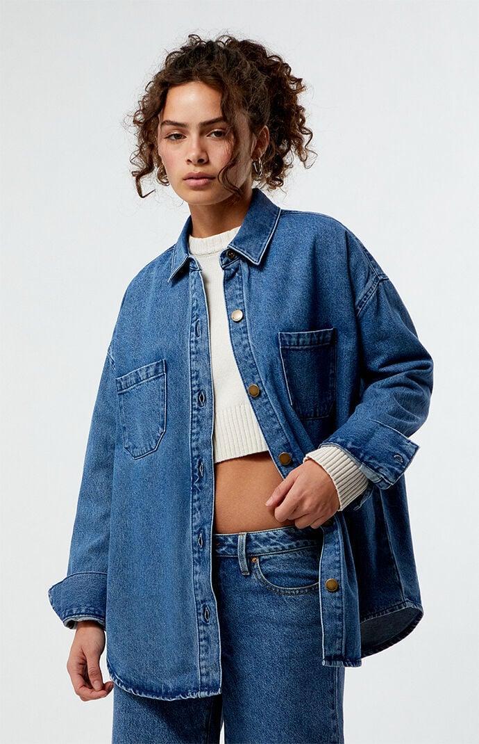 Billabong Womens Deep Sea Denim Shacket Product Image