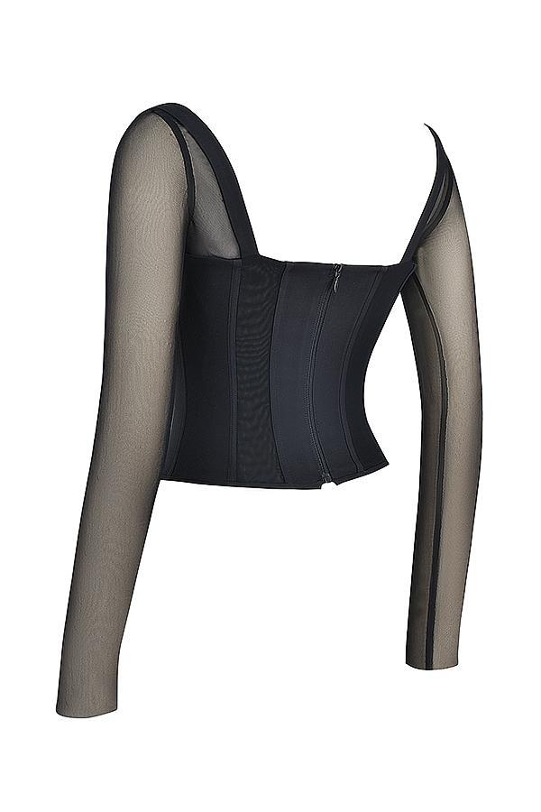 Araminta Black Long Sleeve Corset Product Image