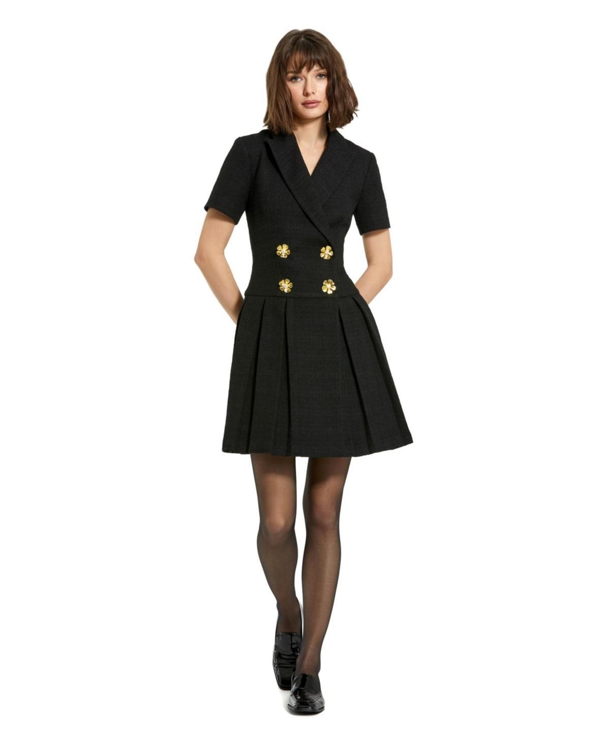 Womens Tweed Short-Sleeve Blazer Minidress Product Image