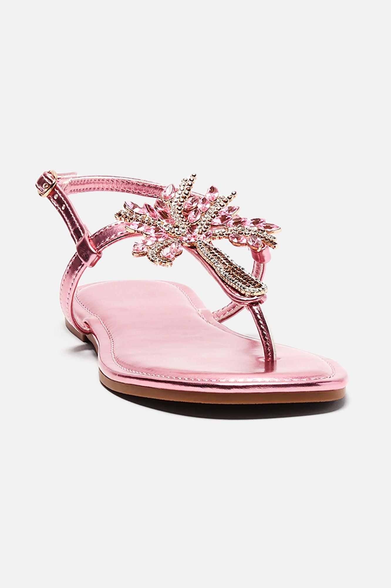 Under The Palm Trees Sandals - Pink Product Image