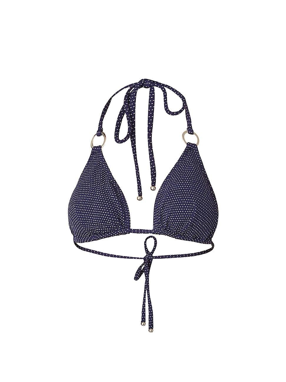 Womens Metallic Polka Dot Triangle Bikini Top Product Image