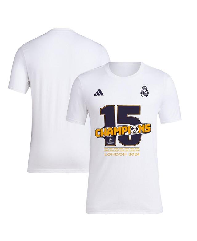 Adidas Mens White Real Madrid 2023/24 Uefa Champions League Champions T-Shirt Product Image