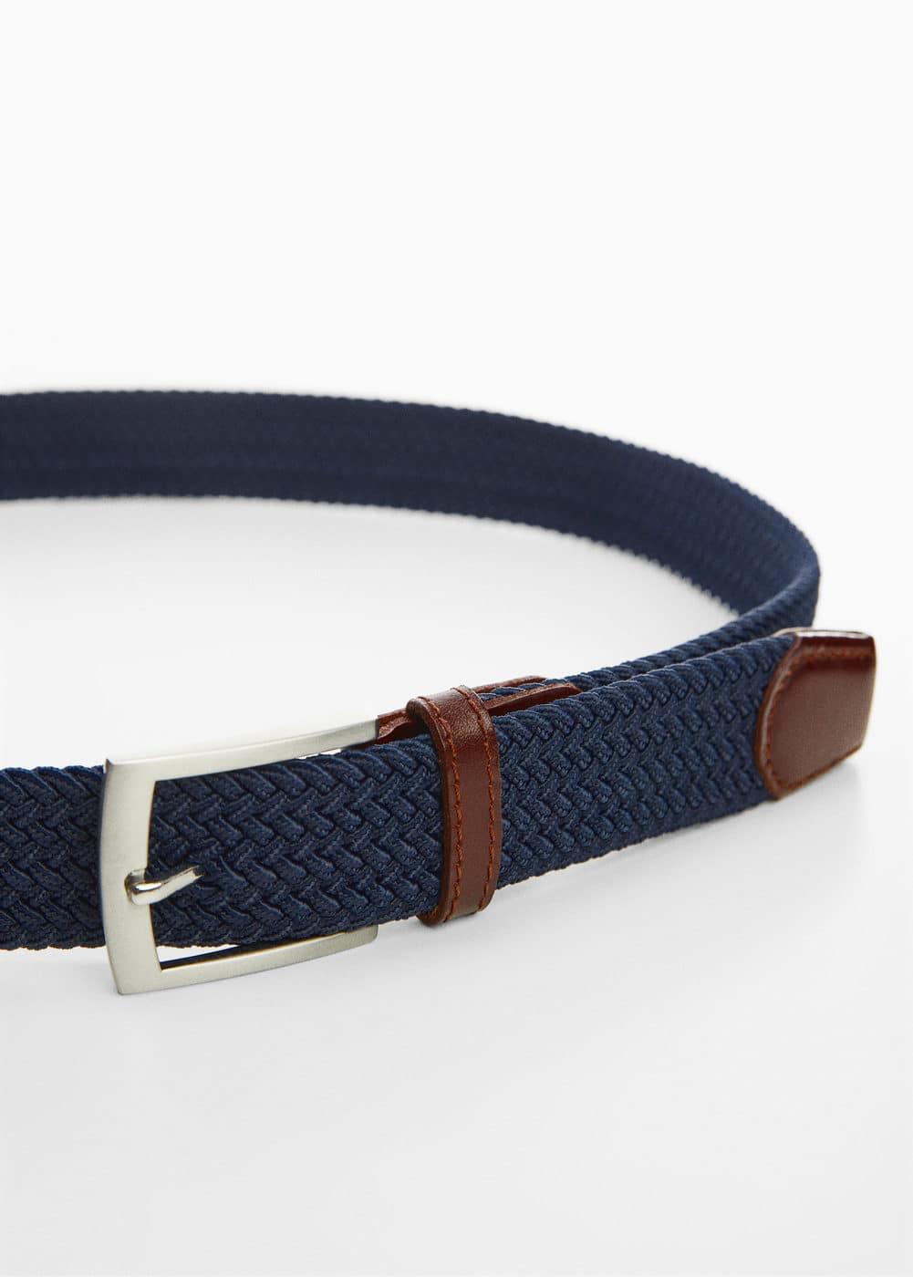 MANGO MAN - Braided elastic belt dark navyMen Product Image