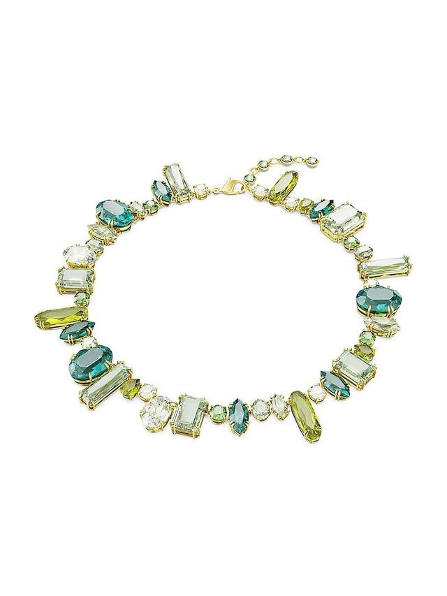 Swarovski Gold-Tone Green-Hued Crystal Mixed Cut Collar Necklace, 14 + 1-3/4 extender Product Image