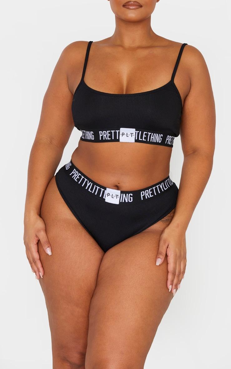 PRETTYLITTLETHING Plus Black Tape Panties Product Image