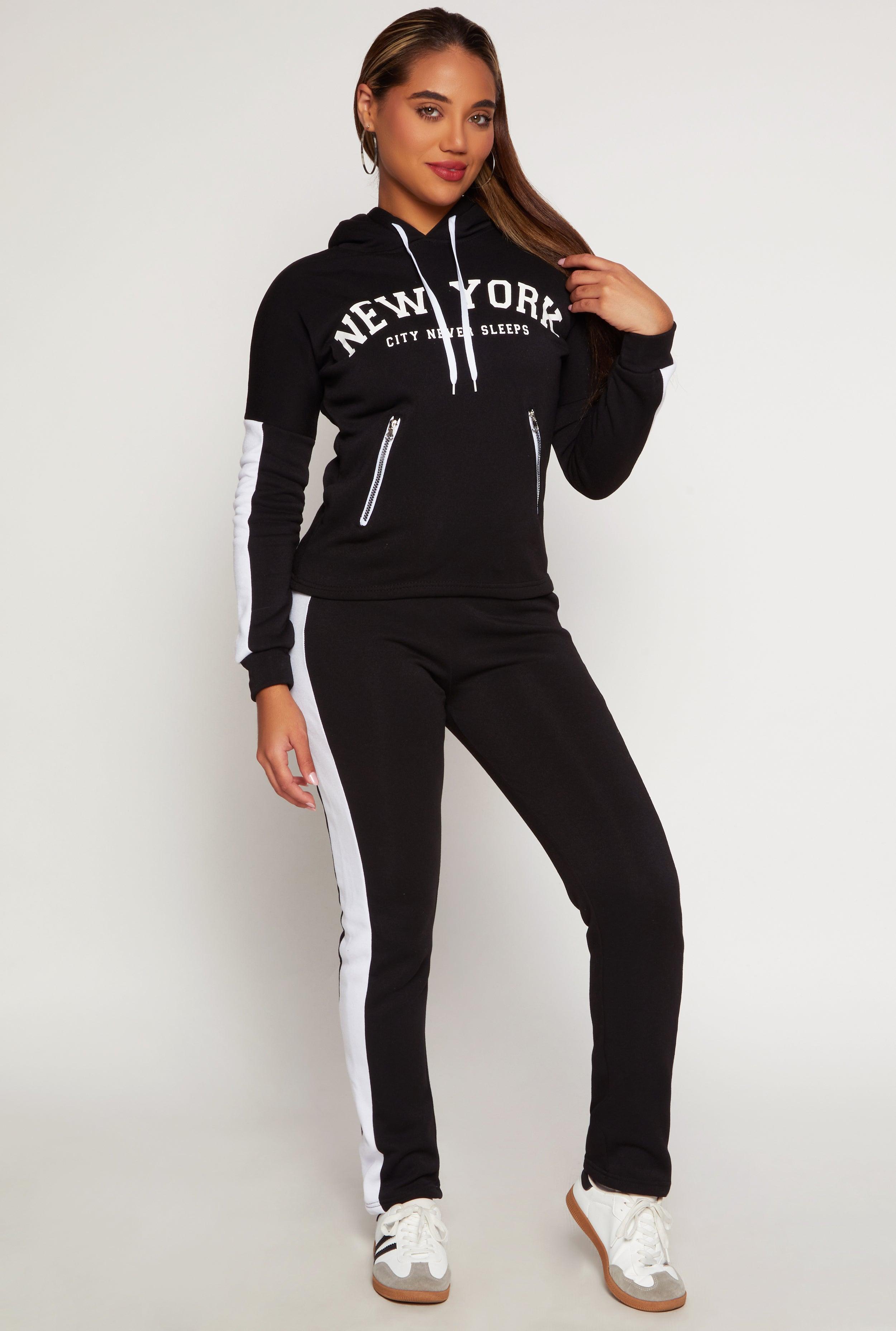 Womens Fleece Drawstring Side Stripe Joggers product image