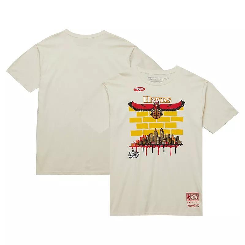 Mens Mitchell & Ness x Tats Cru Cream Atlanta Hawks Hardwood Classics City T-Shirt Product Image