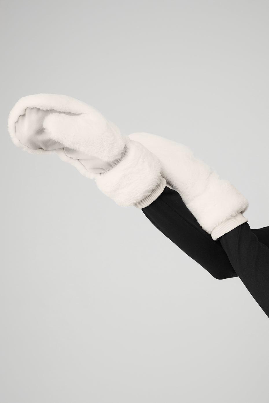 Faux Fur Mittens - Ivory Product Image