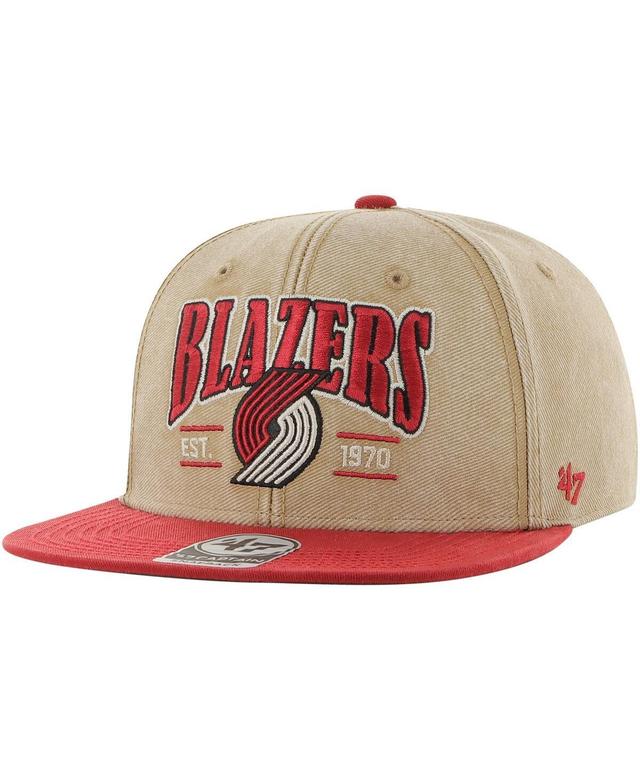 Mens 47 Khaki/Red Portland Trail Blazers Chilmark Captain Snapback Hat Product Image