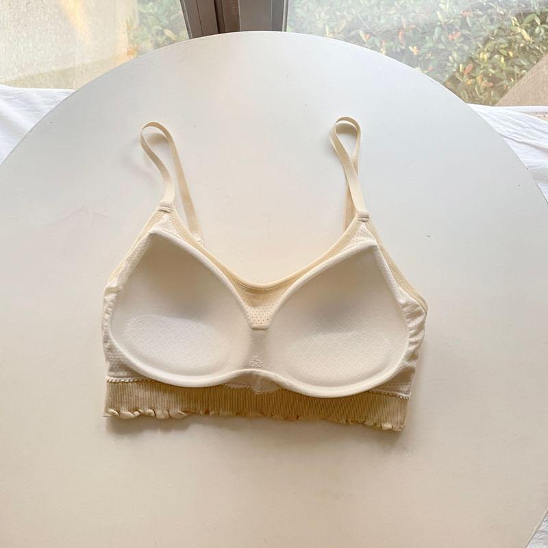 Plain Ribbed Wireless Bra Product Image