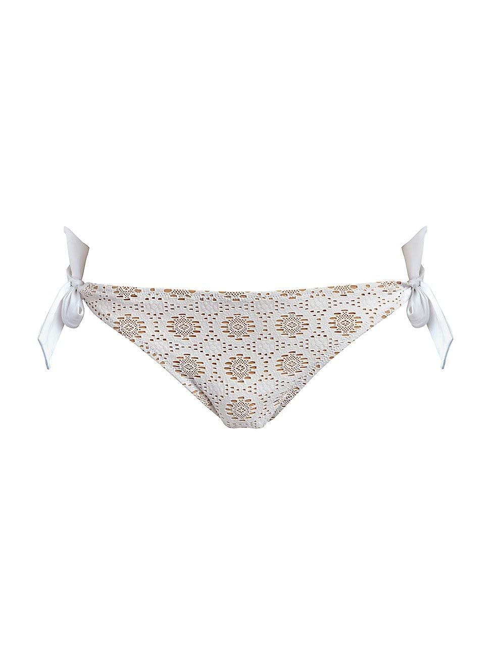 Womens Broderie Anglaise Side-Tie Bikini Bottom Product Image