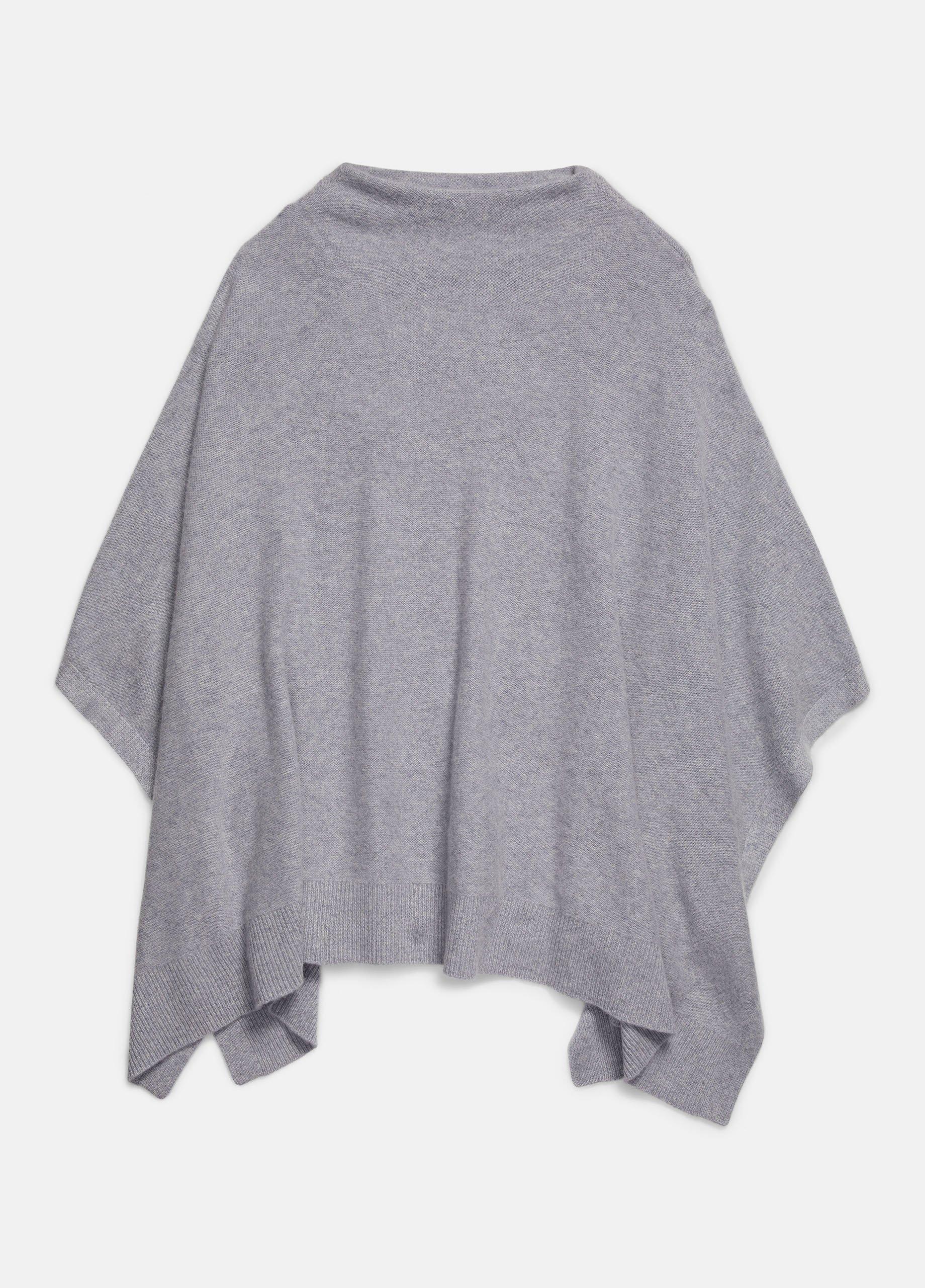 Plush Cashmere Funnel Neck Poncho Product Image