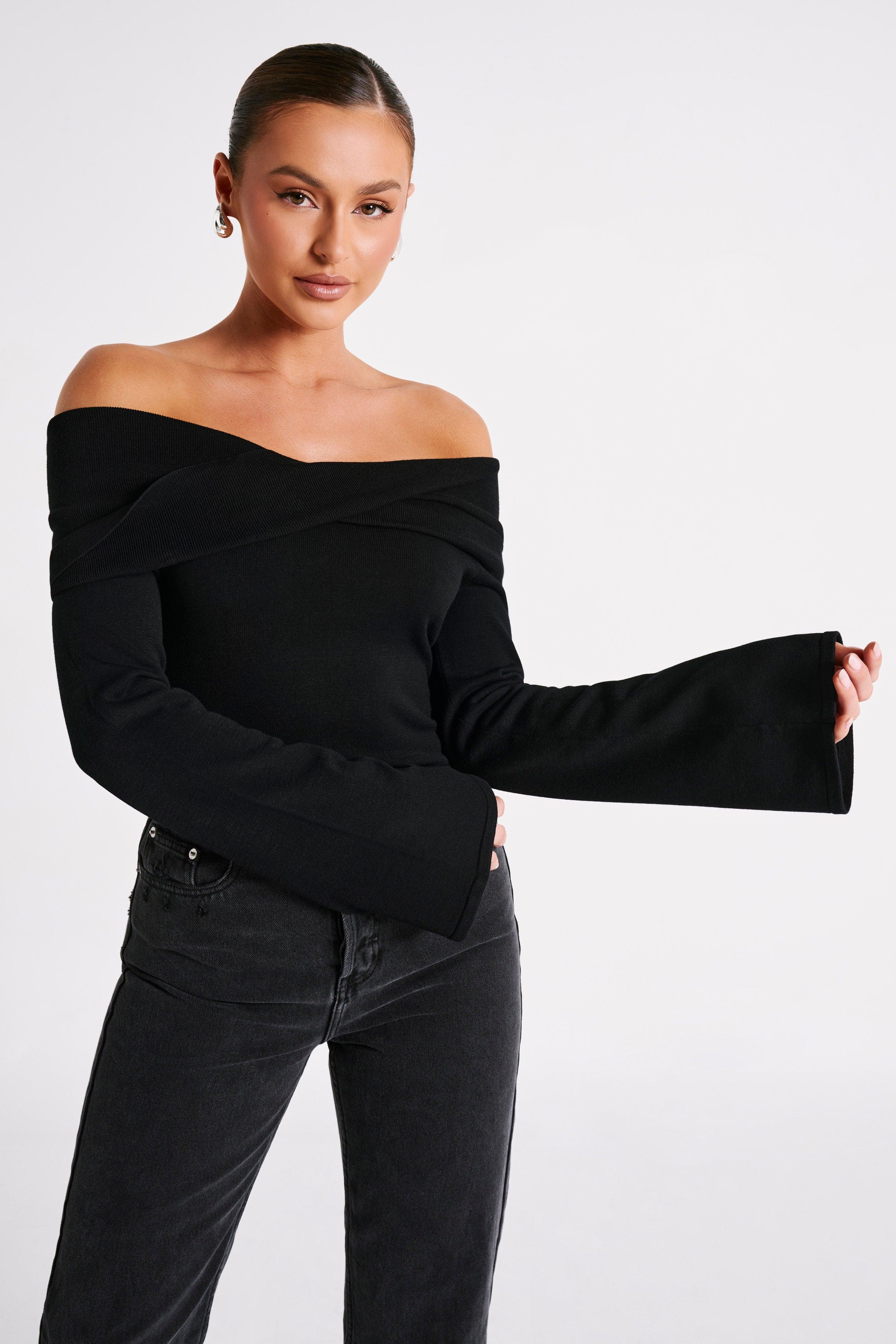 Marlisa Off Shoulder Twist Top - Black product image