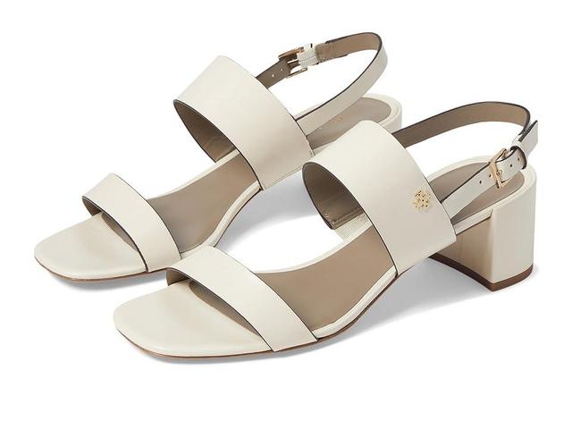 Tory Burch 50 mm Double T Heel Sandals (Light Cream/Dark Elk) Women's Sandals Product Image