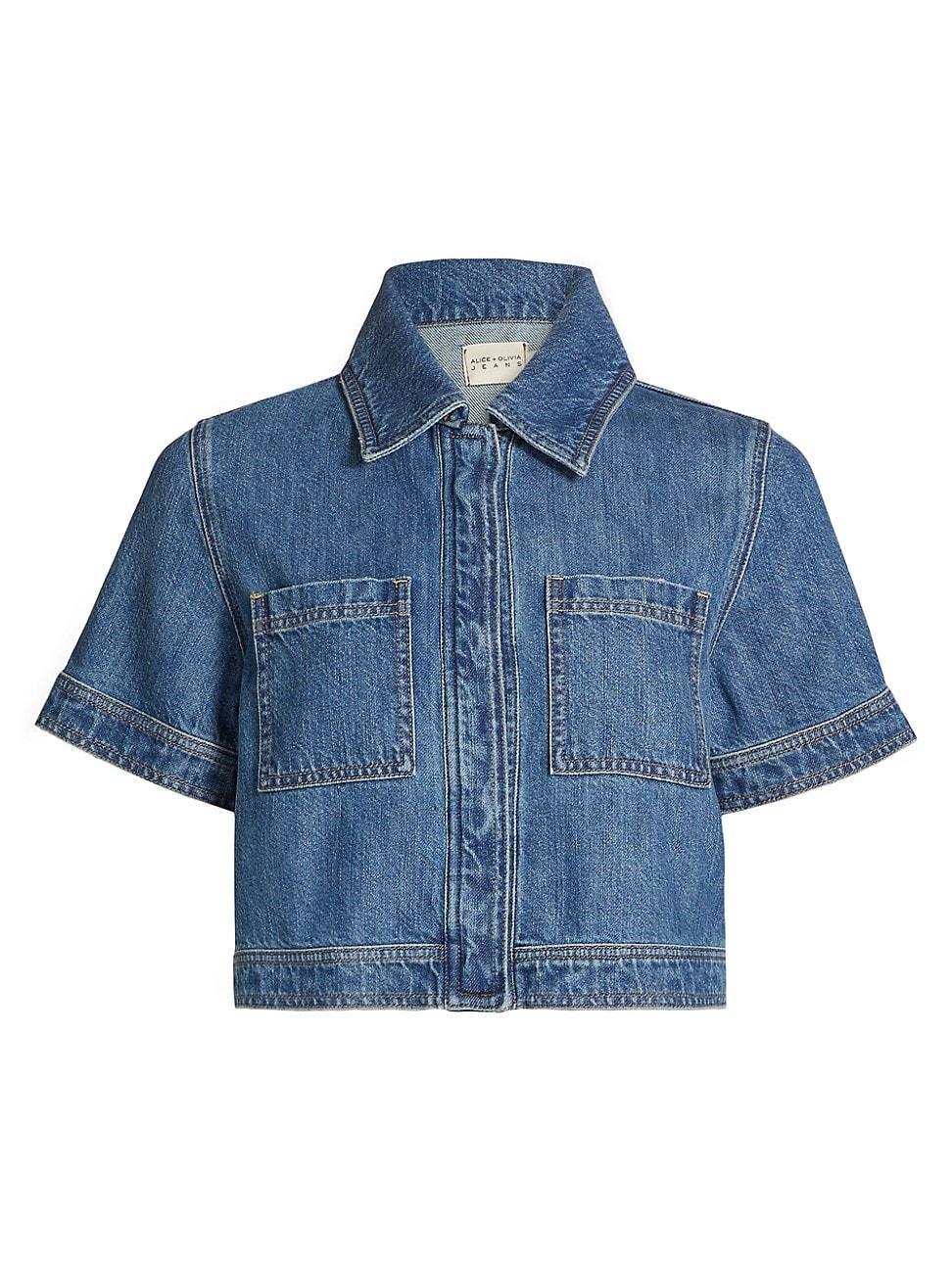 Womens Tesha Cropped Denim Shirt product image